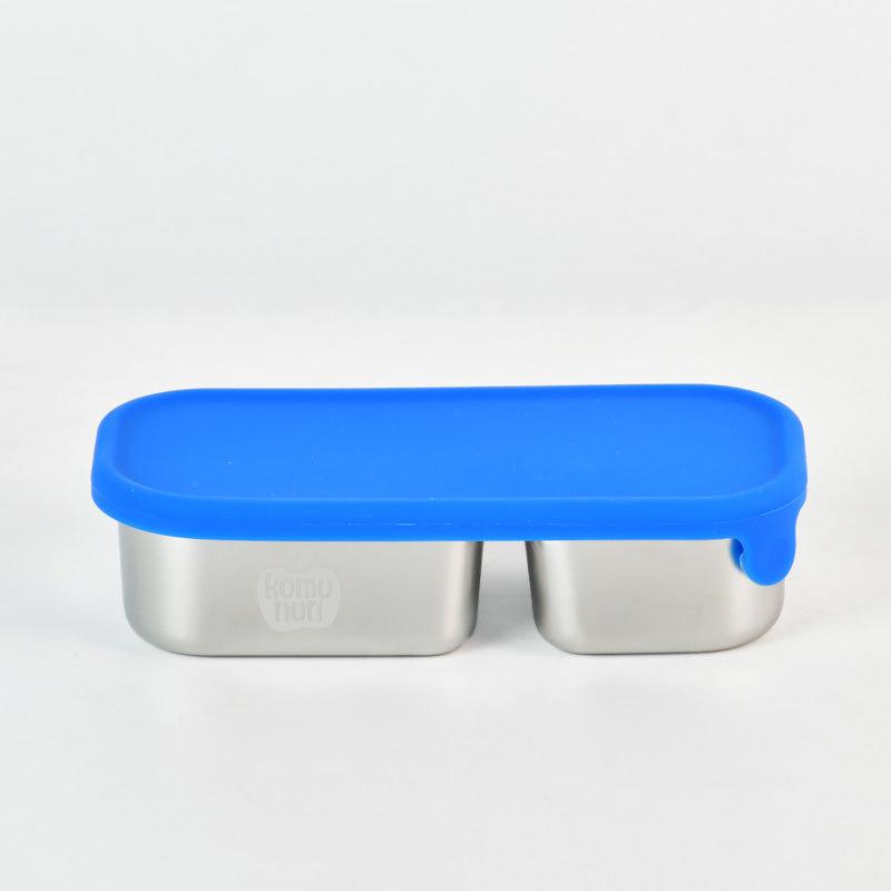 Bundle - Komunuri Leakproof Stainless Steel Bento Lunch Box & Stainless Steel Snack Box - Electric Blue