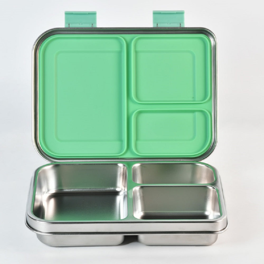 Bundle - Komunuri Leakproof Stainless Steel Bento Lunch Box & Stainless Steel Snack Box - Mint Aqua