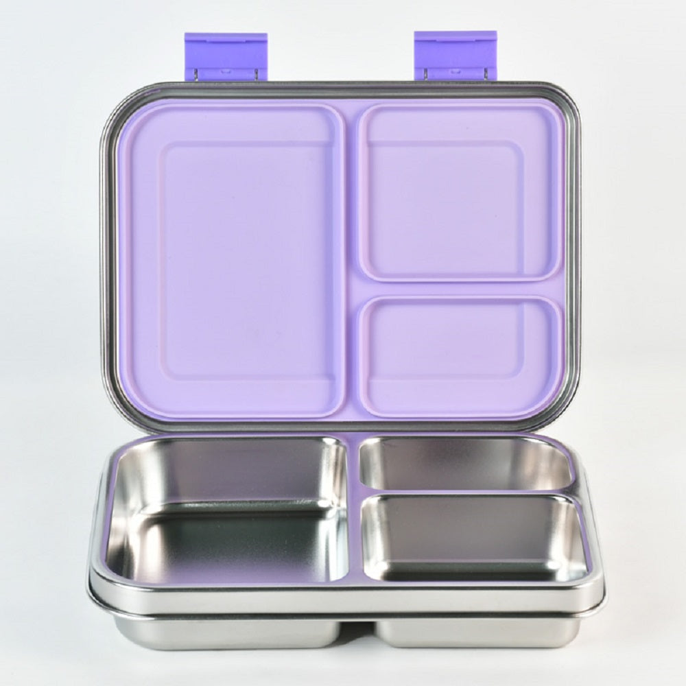 Bundle - Komunuri Leakproof Stainless Steel Bento Lunch Box & Stainless Steel Snack Box - Lavender