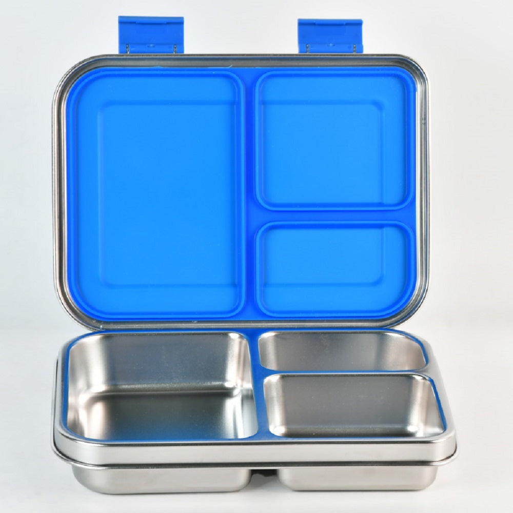 Bundle - Komunuri Leakproof Stainless Steel Bento Lunch Box & Stainless Steel Snack Box - Electric Blue