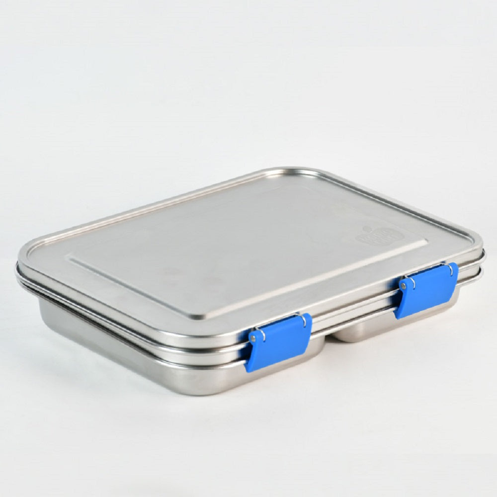 Bundle - Komunuri Leakproof Stainless Steel Bento Lunch Box & Stainless Steel Snack Box - Electric Blue