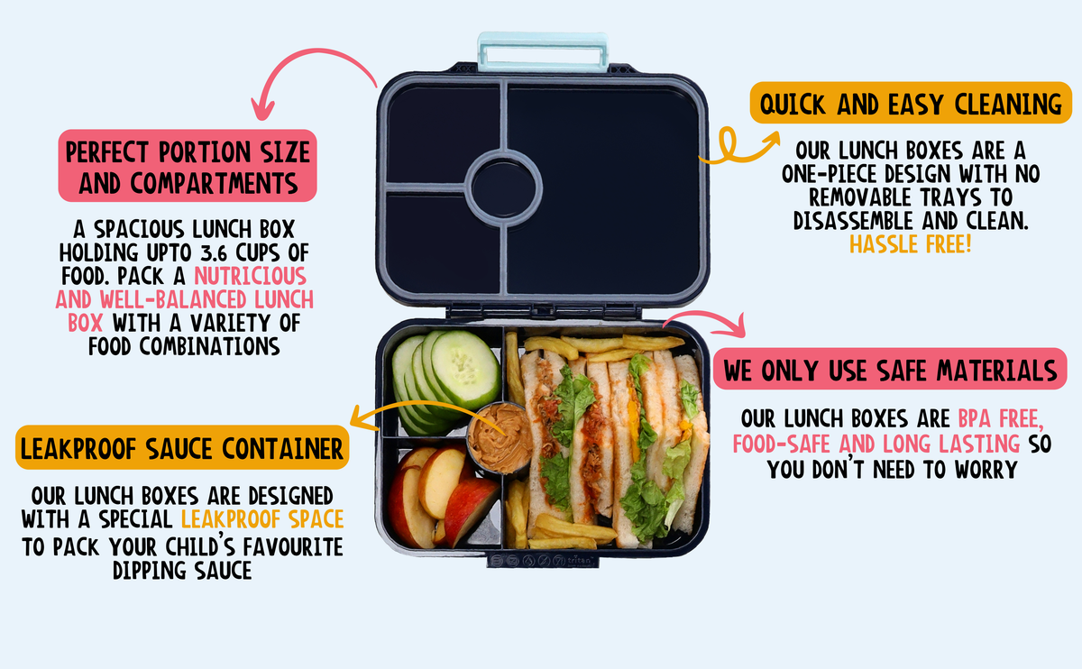 Premium Tritan LeakProof Bento Lunch Box - 4 or 5 Compartments - Glitter -  Pink