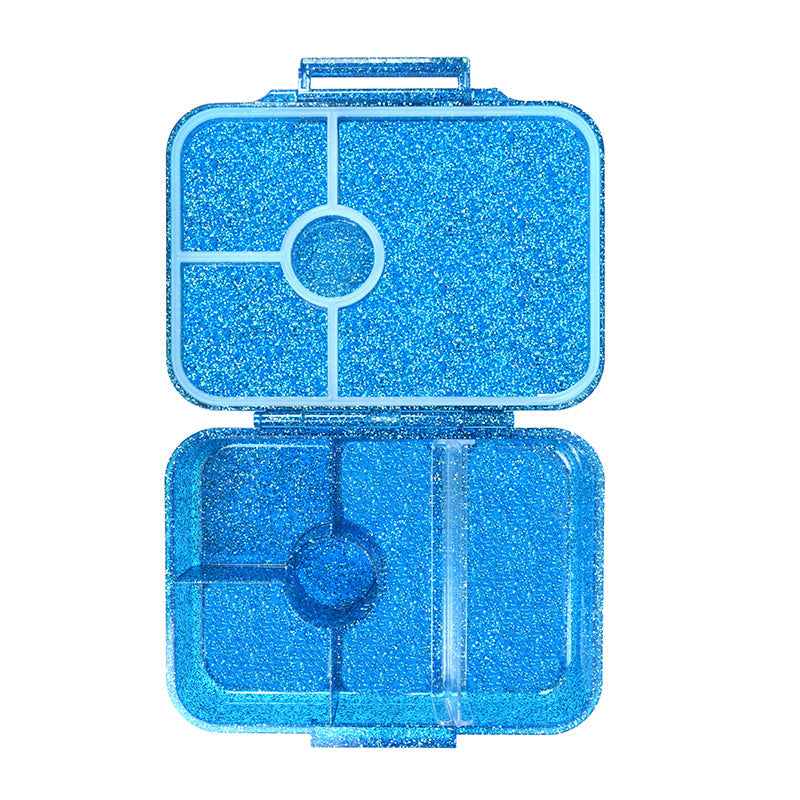 Premium Tritan LeakProof Bento Lunch Box - 4 or 5 Compartments - Glitter -  Blue