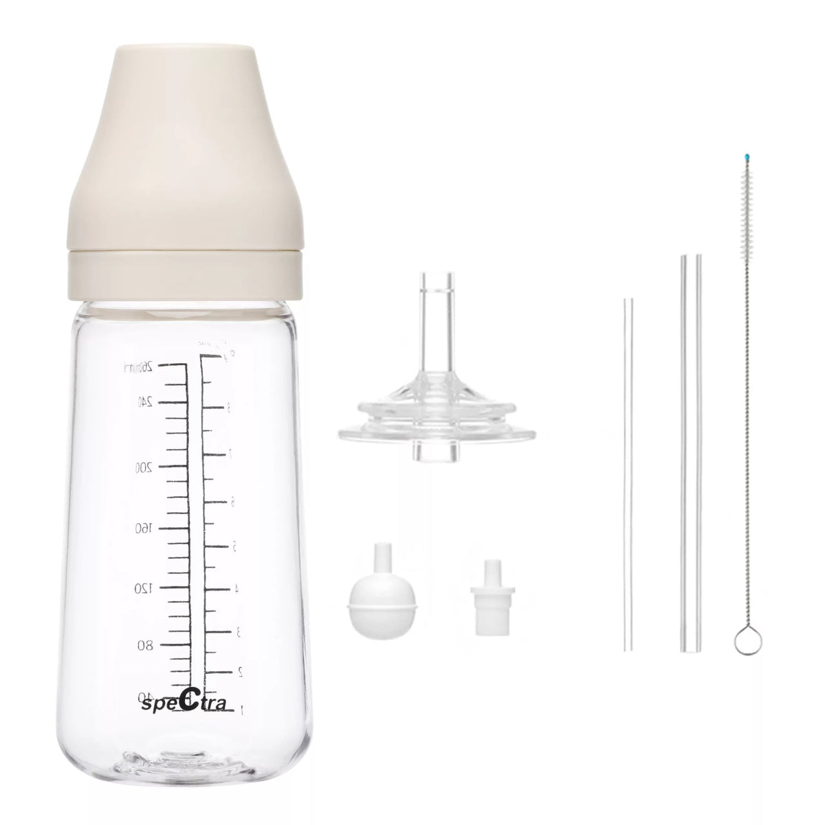 Spectra Leak Proof Straw Bottle - PA Baby Bottle Cream Ivory 260 ML