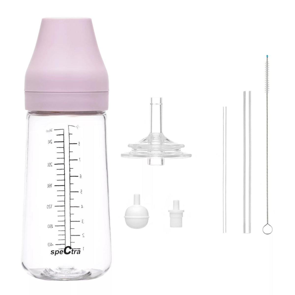 Spectra Leak Proof Straw Bottle - PA Baby Bottle Lavender 260 ML